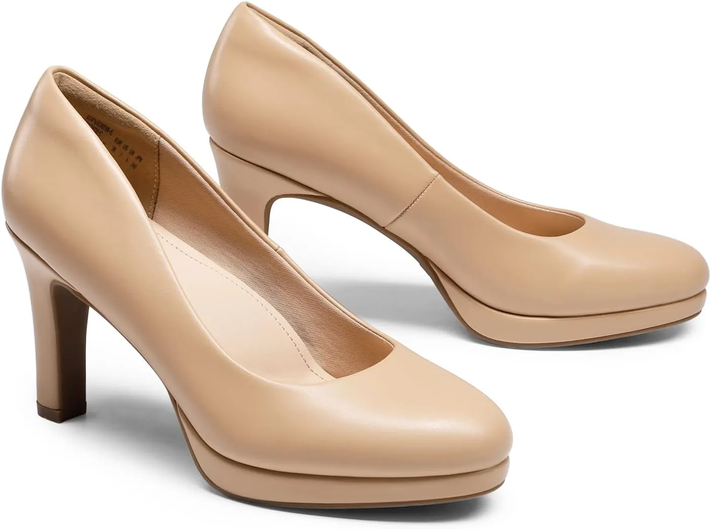 DREAM PAIRS Women's Pumps Close Toe Low Heels Platform Heels Comfortable Office Work Dress Shoes for Women
