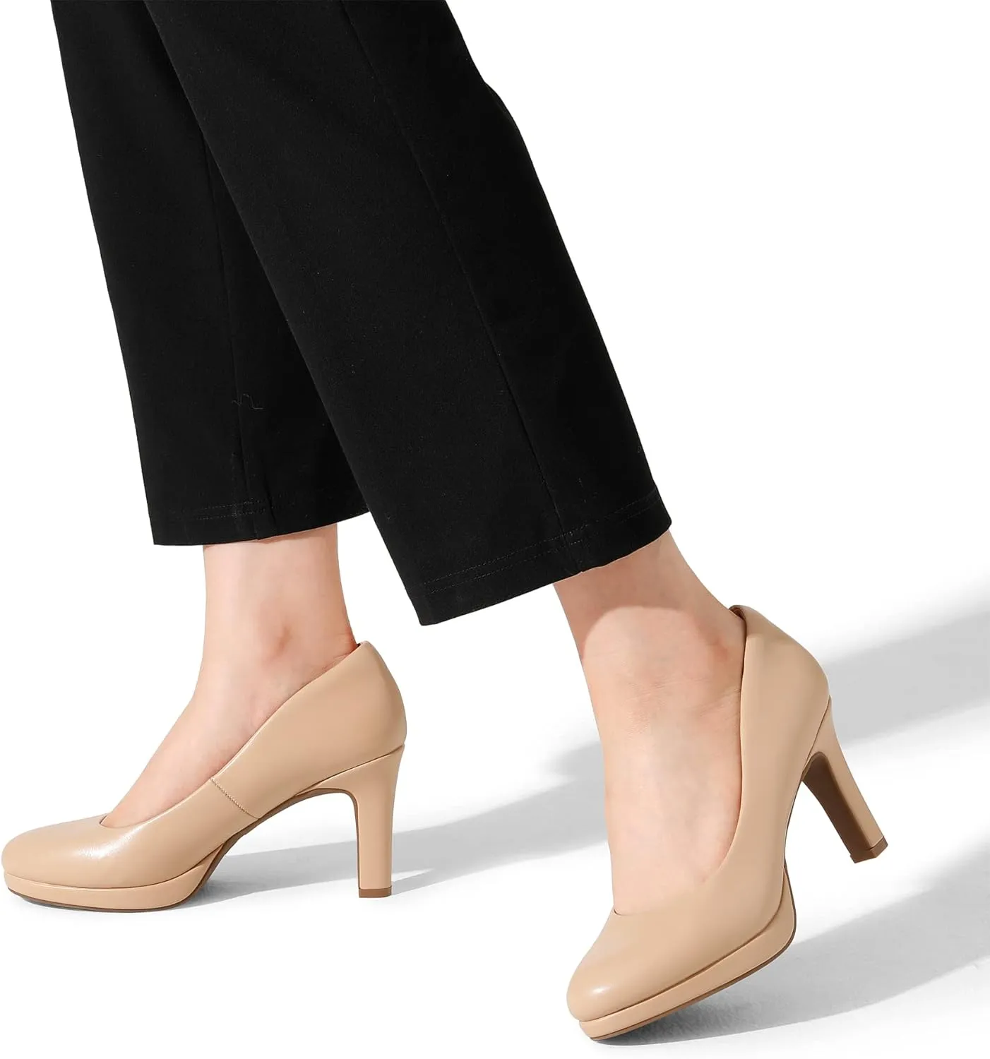 DREAM PAIRS Women's Pumps Close Toe Low Heels Platform Heels Comfortable Office Work Dress Shoes for Women