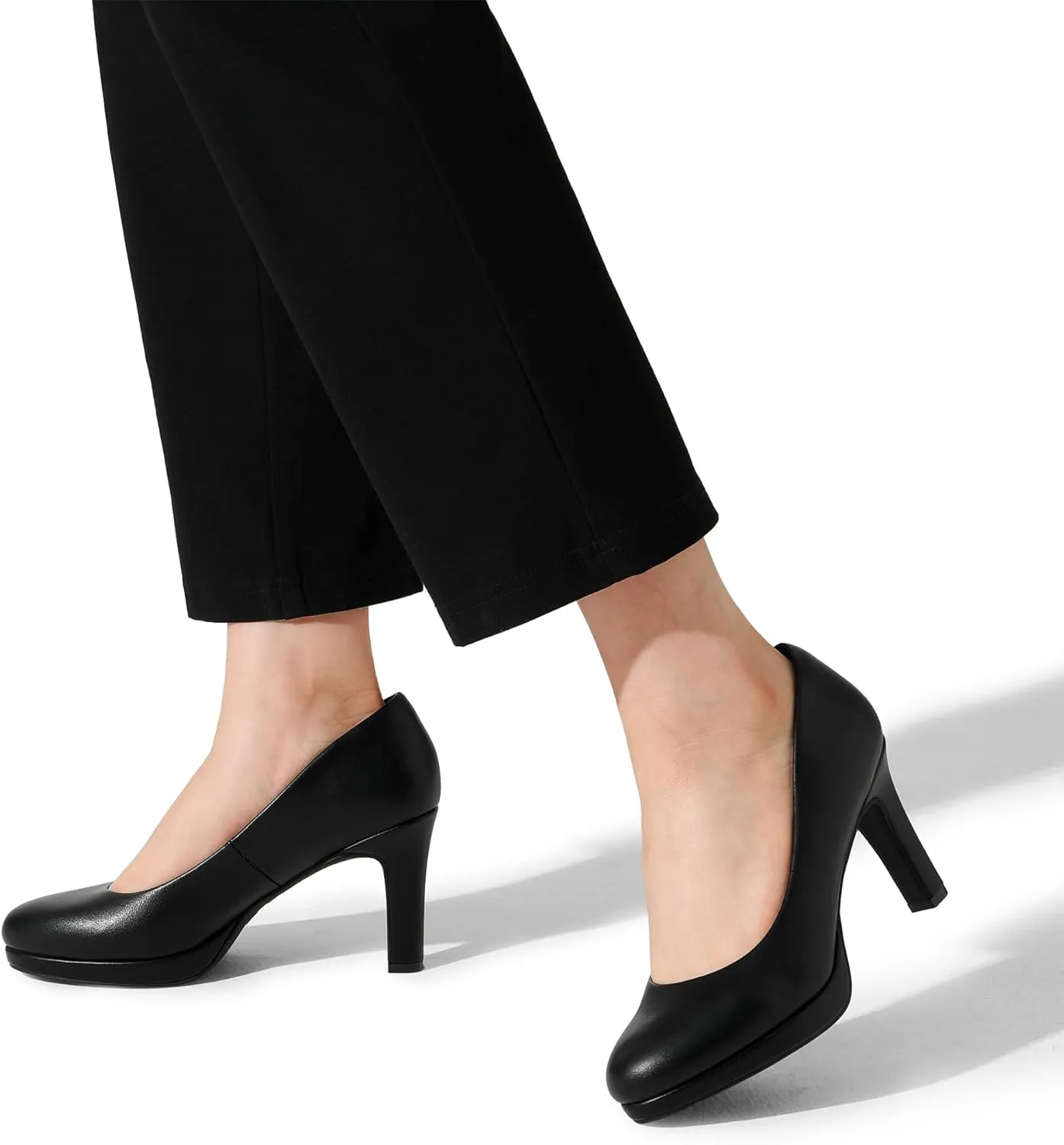 DREAM PAIRS Women's Pumps Close Toe Low Heels Platform Heels Comfortable Office Work Dress Shoes for Women