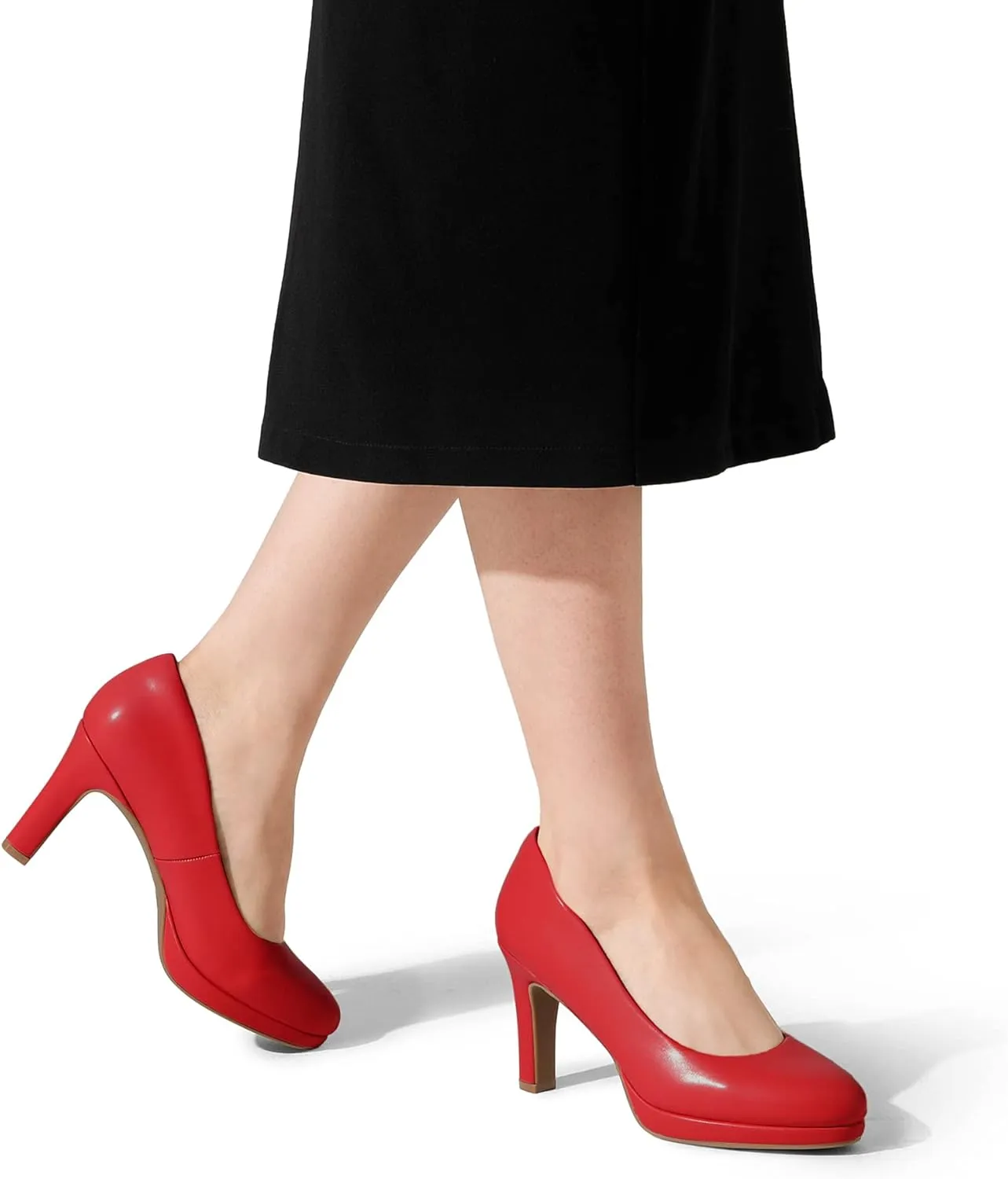 DREAM PAIRS Women's Pumps Close Toe Low Heels Platform Heels Comfortable Office Work Dress Shoes for Women