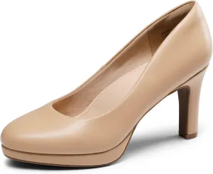 DREAM PAIRS Women's Pumps Close Toe Low Heels Platform Heels Comfortable Office Work Dress Shoes for Women