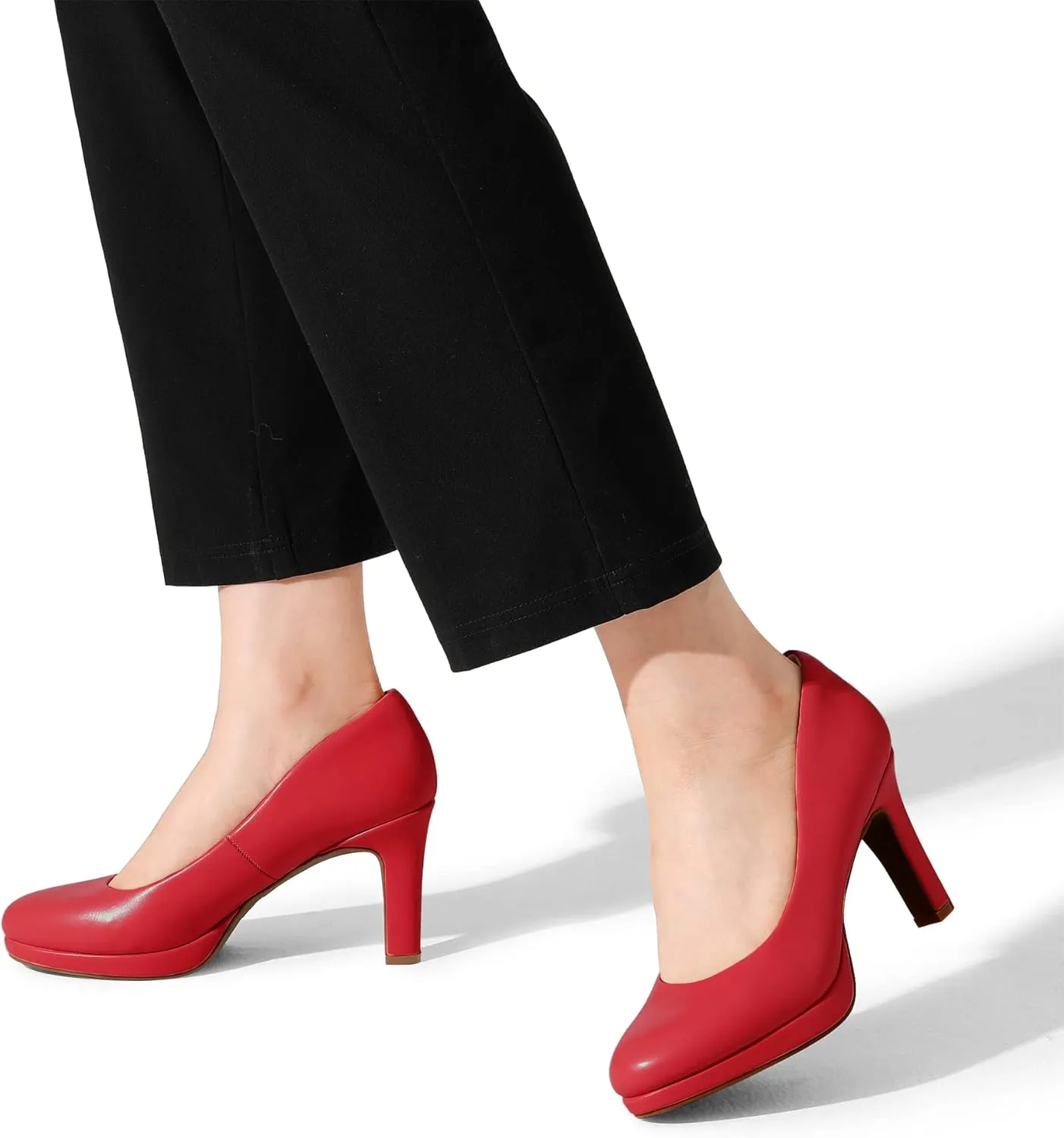 DREAM PAIRS Women's Pumps Close Toe Low Heels Platform Heels Comfortable Office Work Dress Shoes for Women