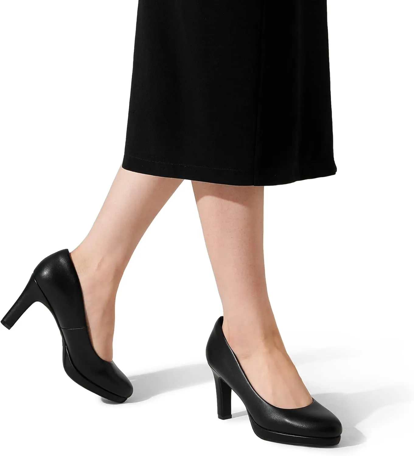 DREAM PAIRS Women's Pumps Close Toe Low Heels Platform Heels Comfortable Office Work Dress Shoes for Women