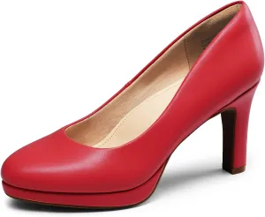 DREAM PAIRS Women's Pumps Close Toe Low Heels Platform Heels Comfortable Office Work Dress Shoes for Women