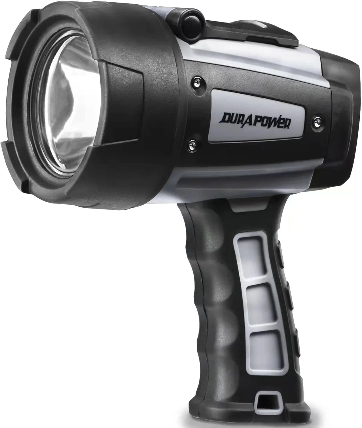 Durapower Rechargeable Spotlight, 1000LM IP68 Waterproof Super Bright Handheld Spotlight, 434m Range LED Portable Spot Flashlight for Marine Boat Hunting Camping (1000LM) (Grey)