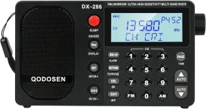 DX-286 Portable Radio, with TEF6686 Automotive Chip,LW,AM, FM, Shortwave,Data System(RBDS/RDS),Antenna Attenuator,Antenna Switch, AMP Switch,1000 Presets,Tone Switch,Clock/UTC/Alarm/Sleep