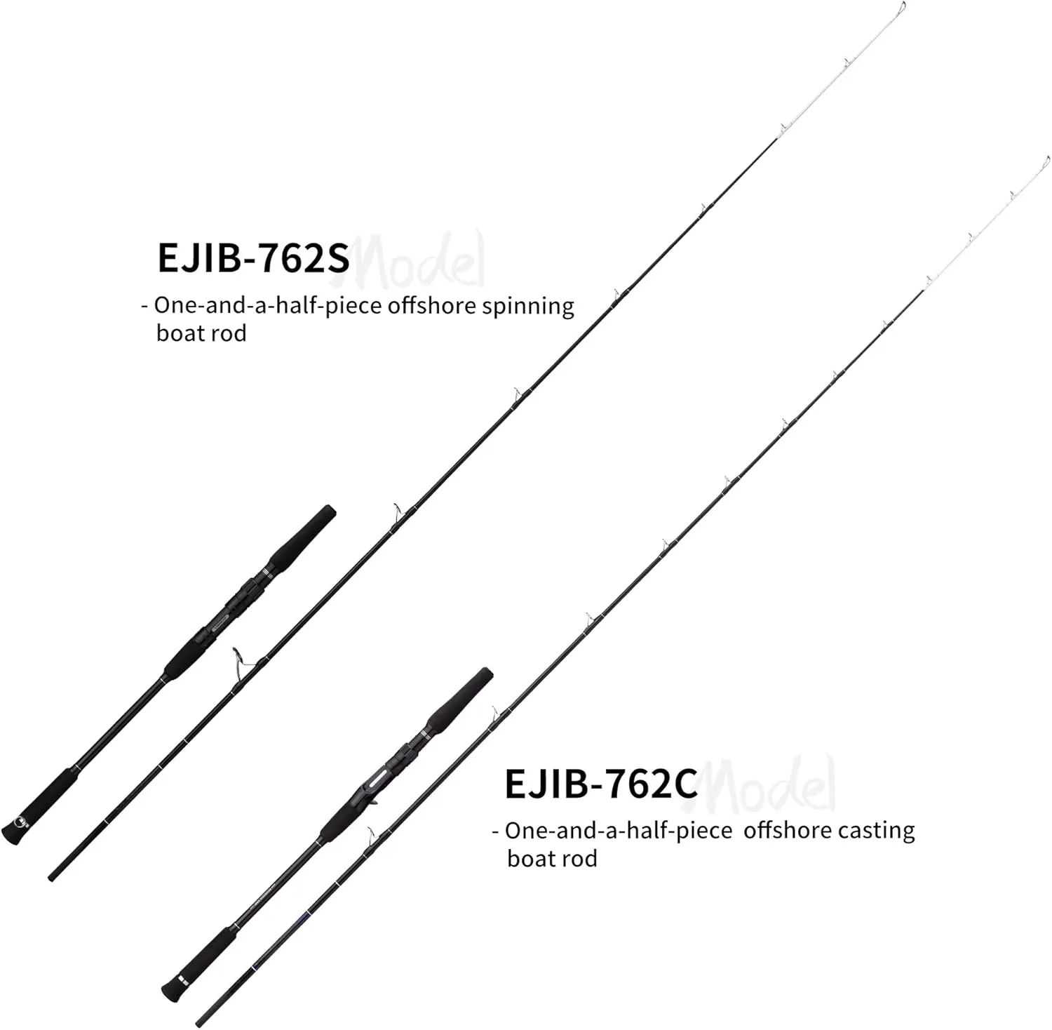 Ecooda Saltwater/Freshwater Offshore Casting/Spinning Fishing Rod Carbon Fiber Boat Kayak Rod Portable Travel Rod(Length/Max Drag:7' 1-Piece/33LB,7'6''One and Half Piece/40LB,8'6''2-Piece/44LB)