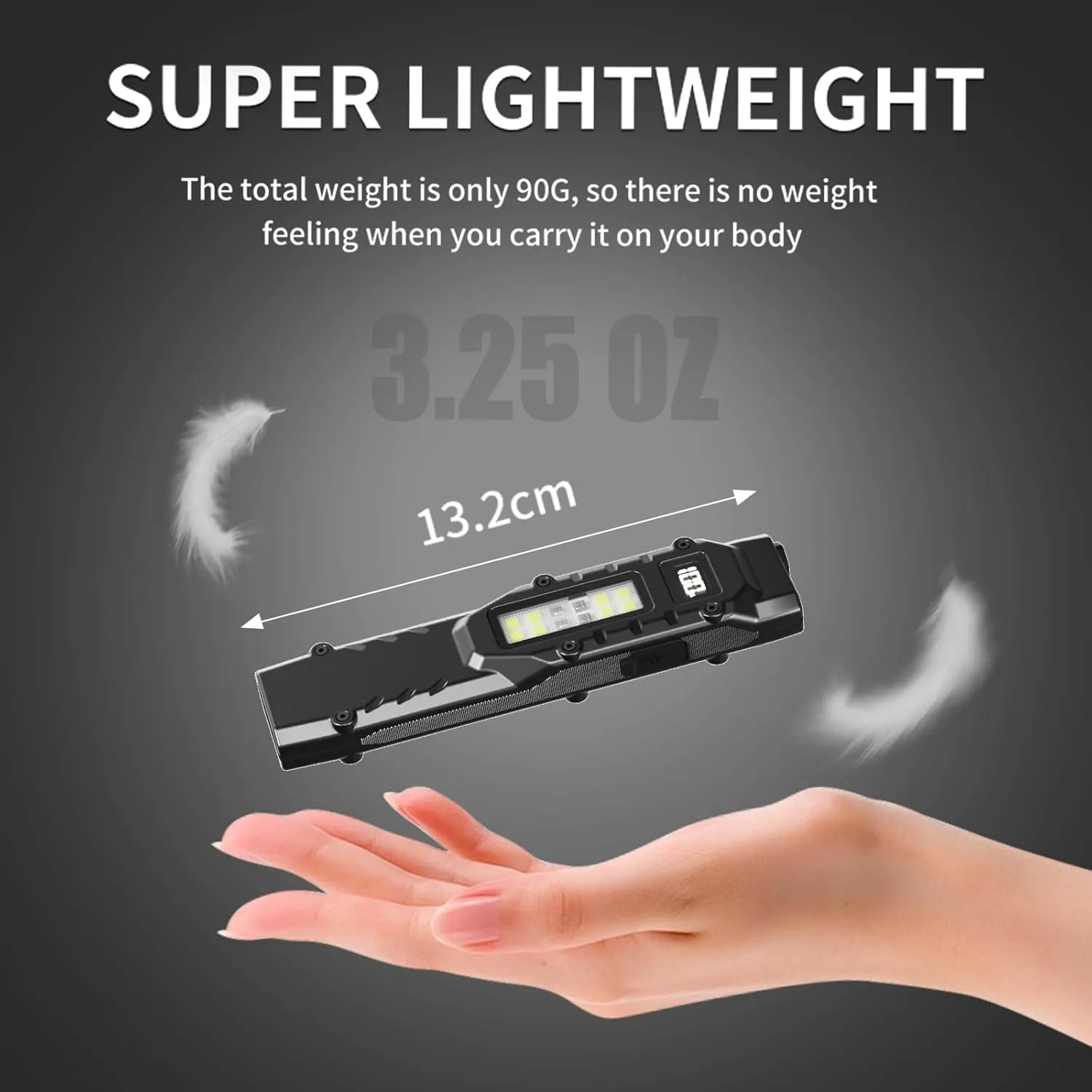 EDC Tactical Flashlight DT007, Compact 7 Mode Pocket LED Flashlight - 1500LM, USB-C Rechargeable Digital Display, IPX5 with Side Light and Clip for Everyday Carry Travel (1, Black)