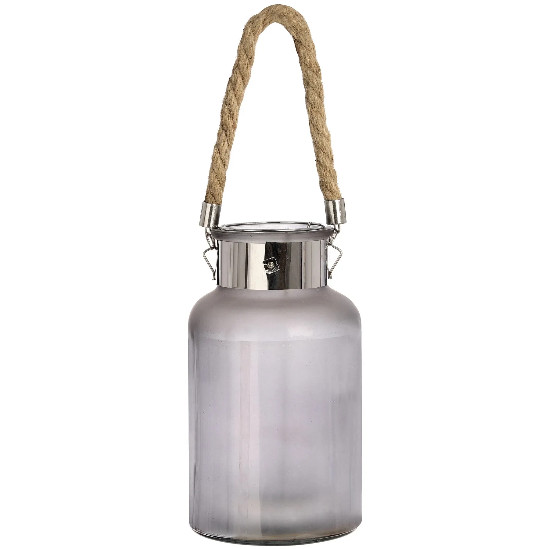 Elegant Frosted Glass Lantern with Rope and LED