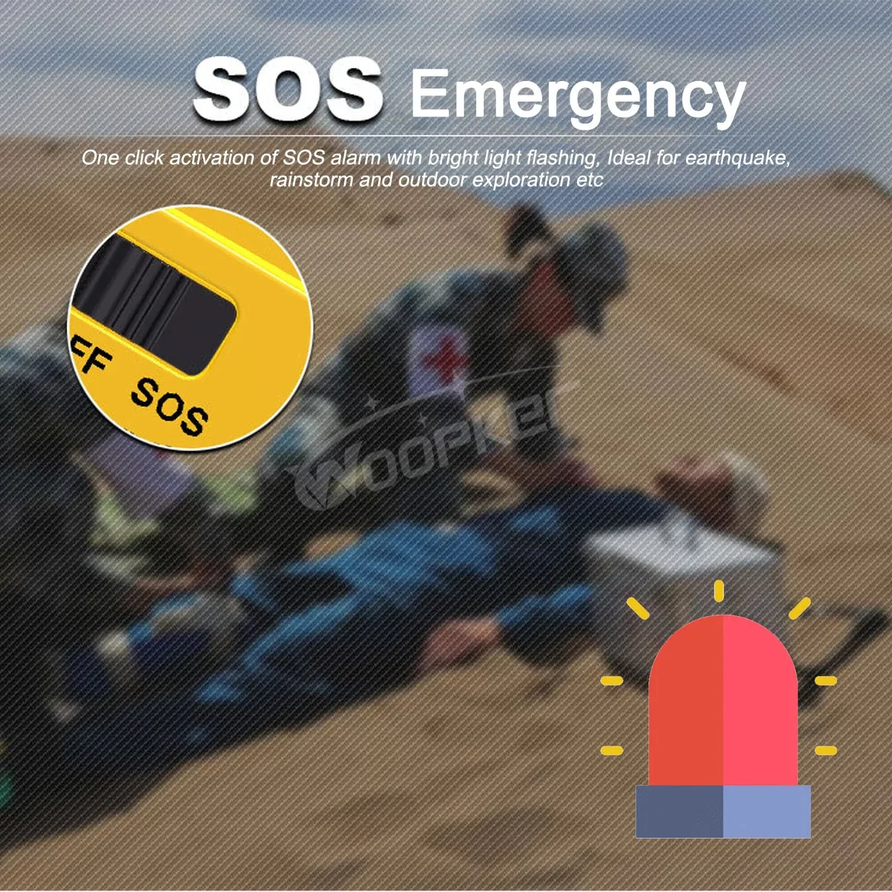 Emergency Radio: Solar Hand Crank, USB Rechargeable Torch, AM/FM, SOS Alarm and Power Bank