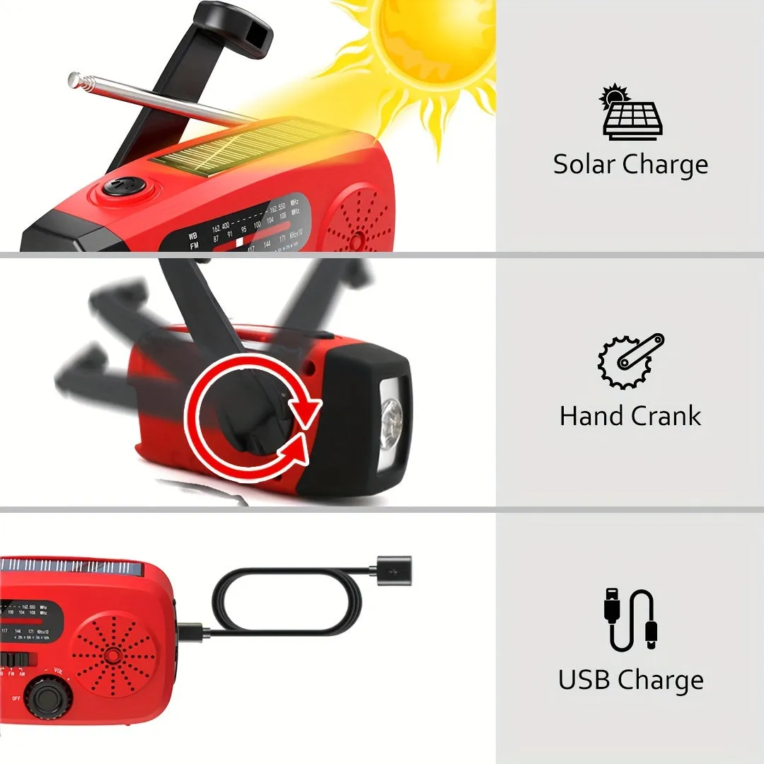 Emergency Radio: Solar-Powered,  AM/FM Portable Weather Radio