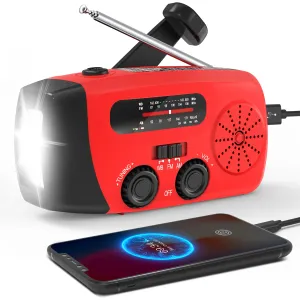 Emergency Radio: Solar-Powered,  AM/FM Portable Weather Radio