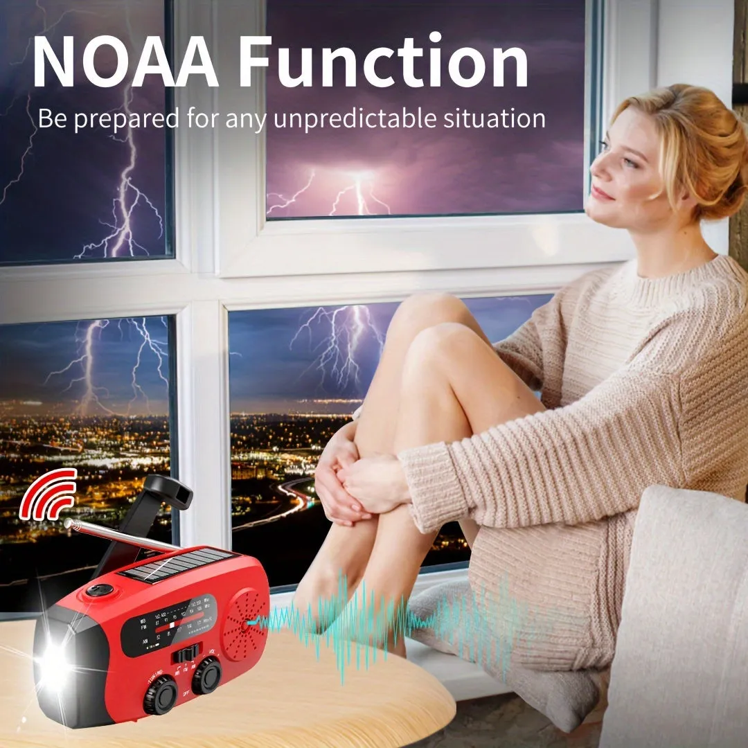 Emergency Radio: Solar-Powered,  AM/FM Portable Weather Radio
