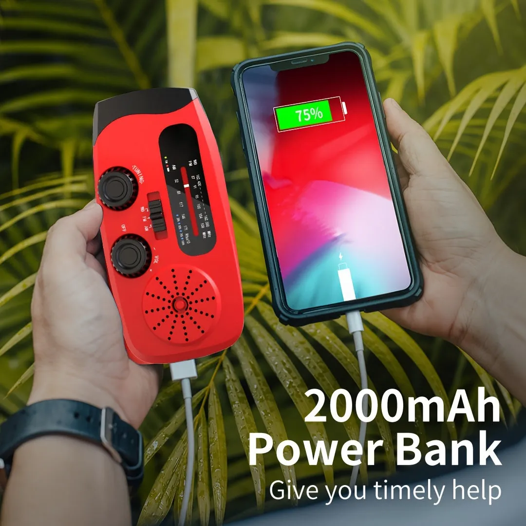 Emergency Radio: Solar-Powered,  AM/FM Portable Weather Radio