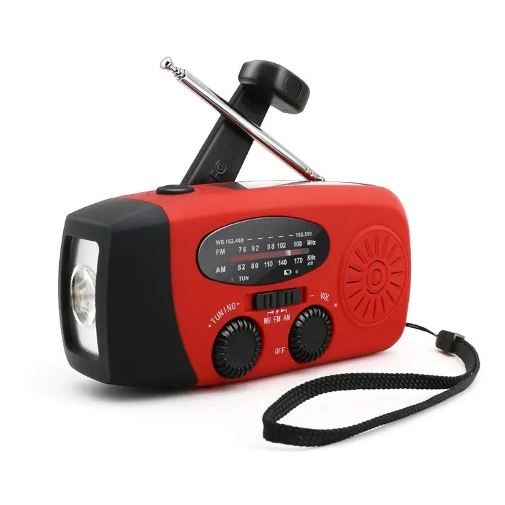 Emergency Solar Dynamo FM Radio Flashlight Power Bank