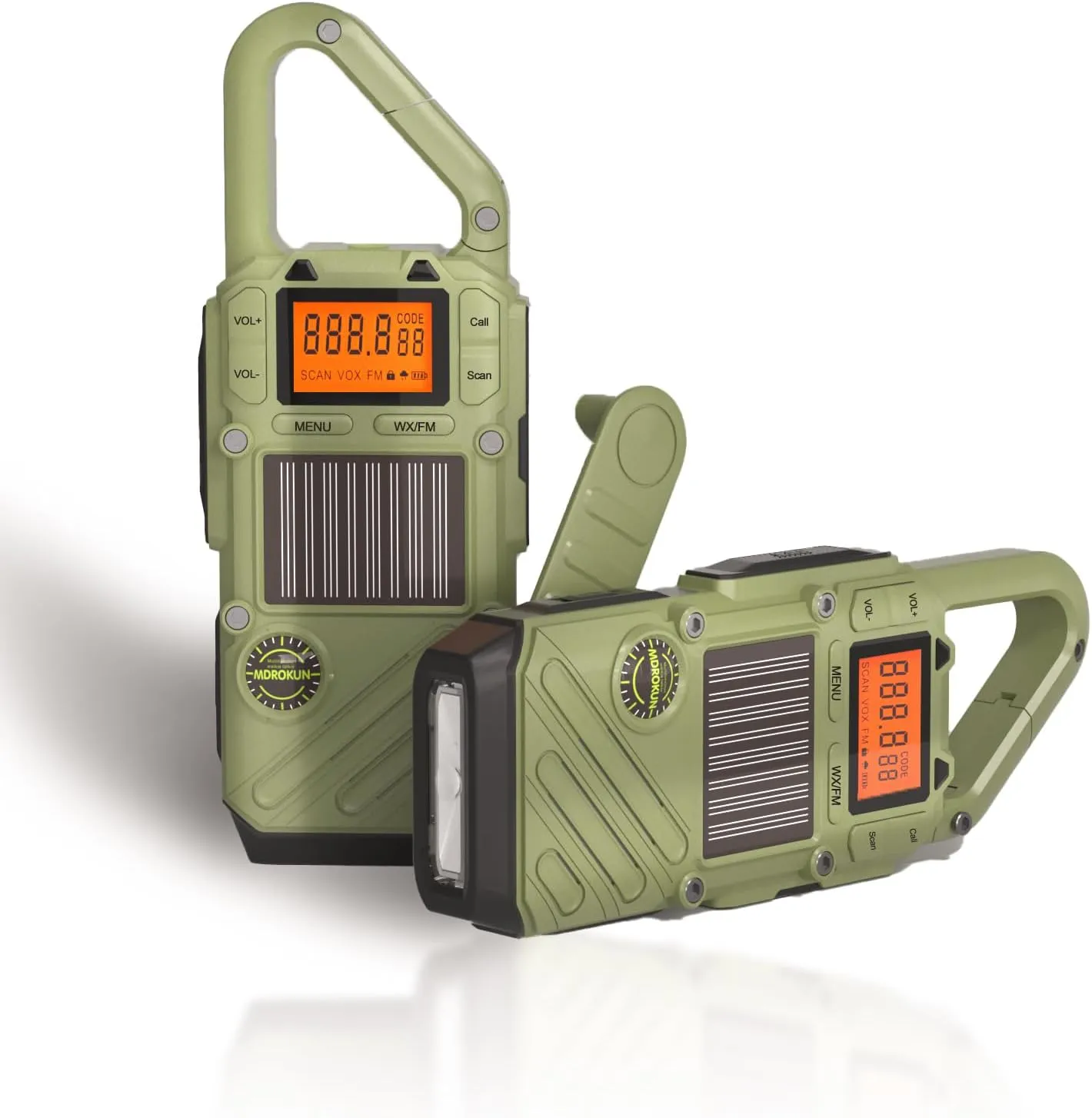 Emergency Weather Radio Walkie Talkies for Adults - NOAA/FM Weather Alert with Solar Hand Crank & USB Charging, 22-Channel Range 10 Miles Two-Way Radios, LED Flashlight & SOS Alarm