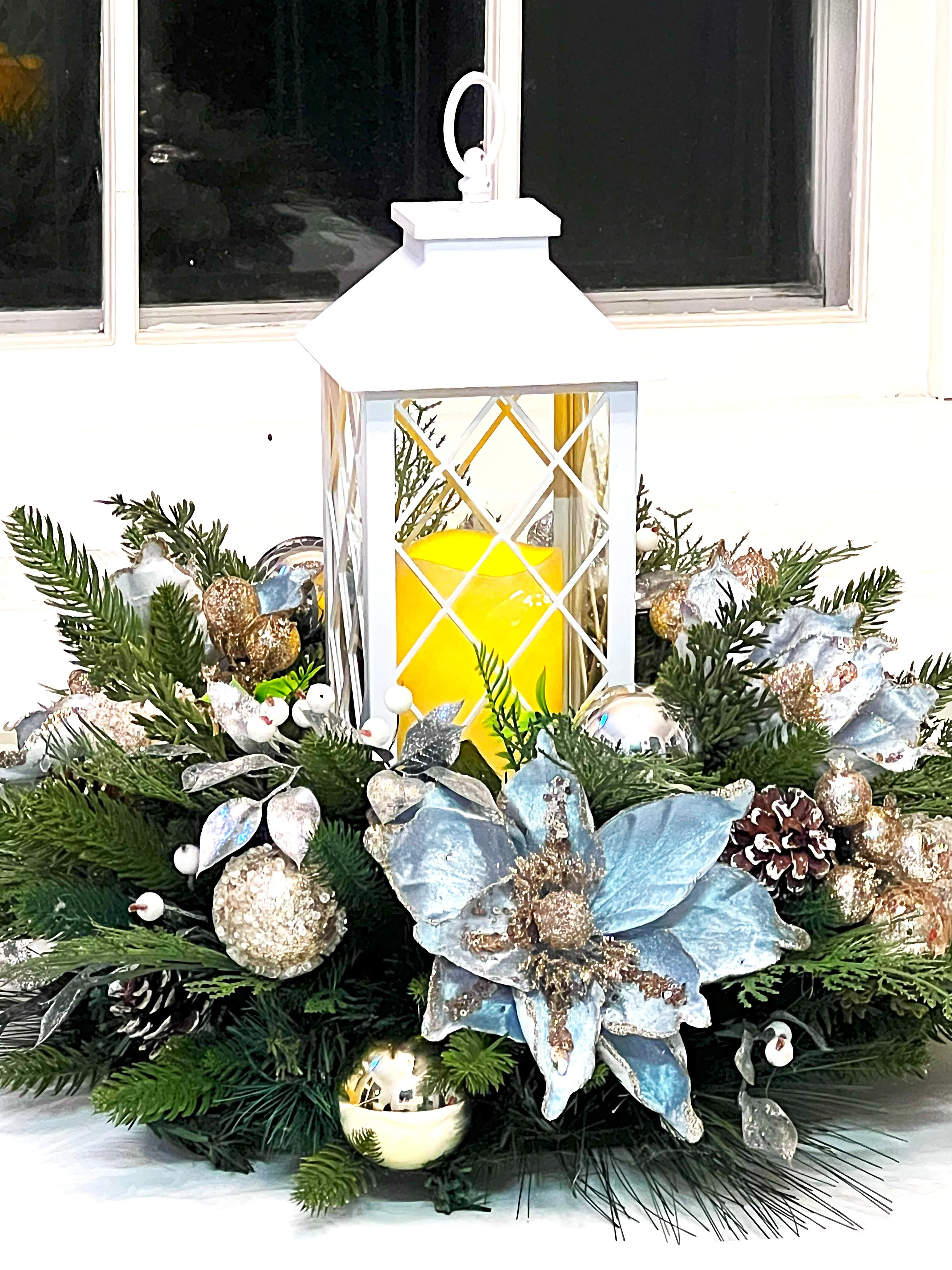 Enchanting LED Candle Lantern Centerpiece 22" X 16" H   With 12" Lantern