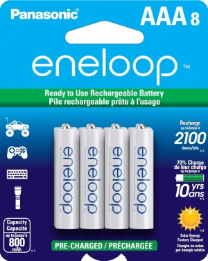 Eneloop 4 Pack NiMh Rechargeable Batteries for Camera, Toys & BK-3MCCA8BA AA 2100 Cycle Ni-MH Pre-Charged Rechargeable Bat & BK-4MCCA8BA AAA 2100 Cycle Ni-MH Pre-Charged Rechargeable