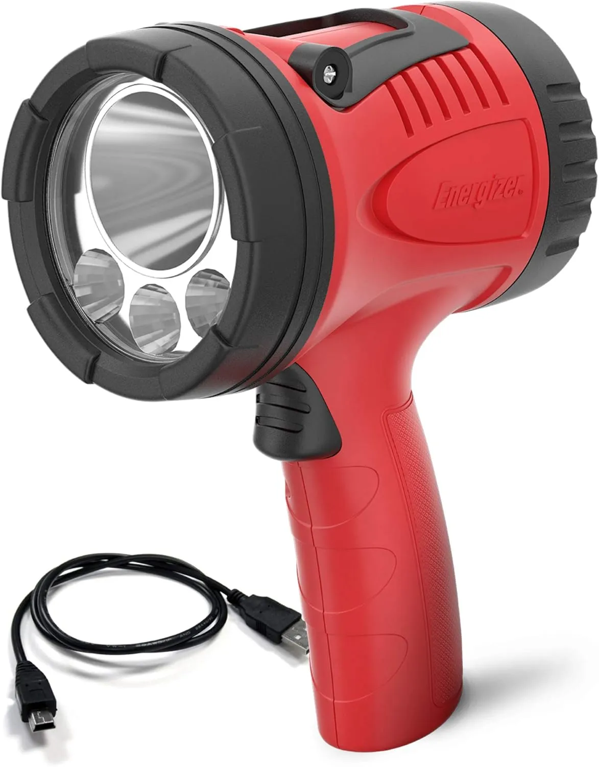 Energizer LED Portable Spotlight, Rechargeable Spotlight Flashlight for Tough Work Environments and DIY Projects, Flash Light with Micro-USB Cable Included, Pack of 1, Red