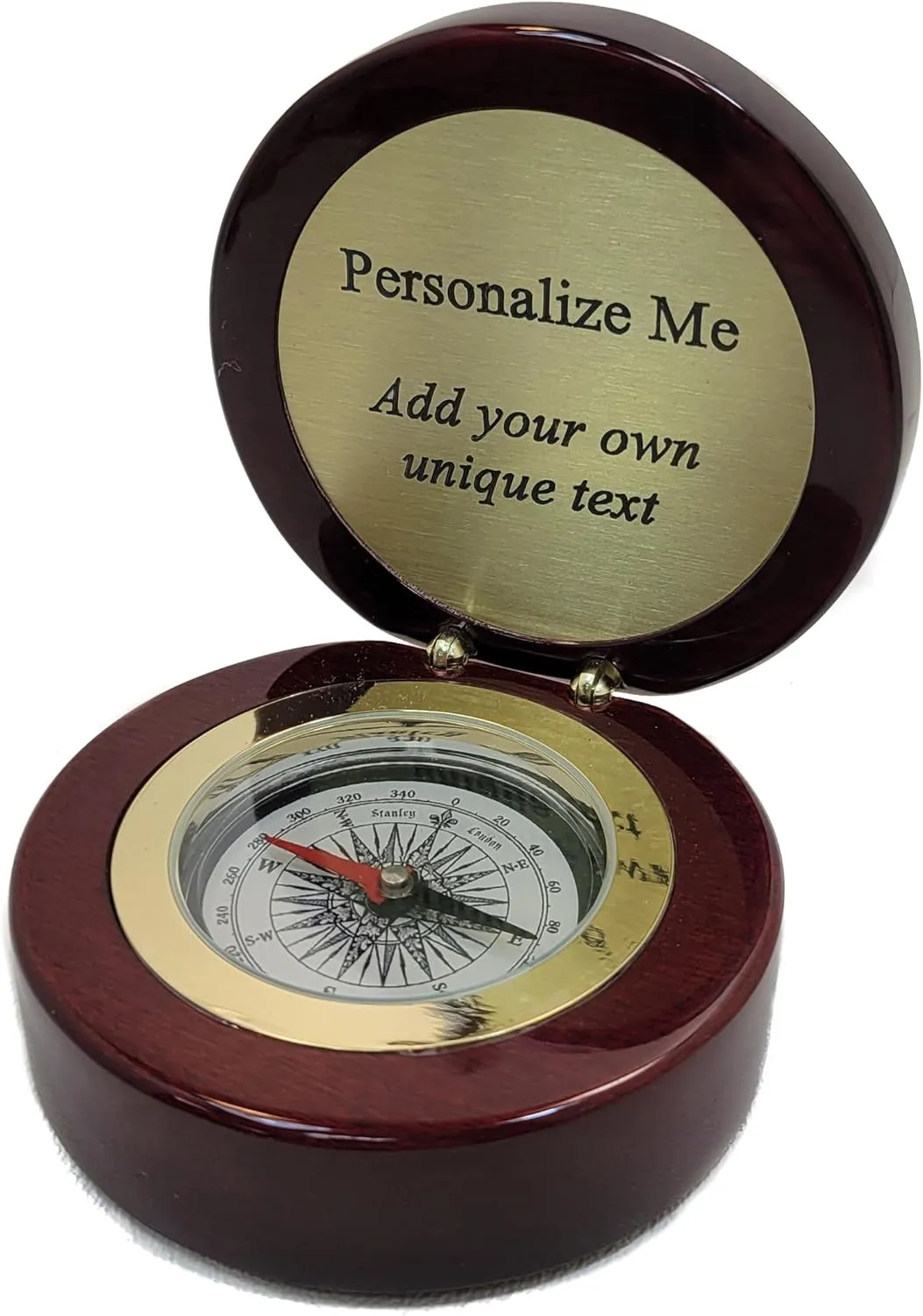 Engravable Executive Navigator Desk Compass in Luxurious Lacquered Piano Finish Case | Personalized Compass Gift Engraved with a Custom Message or Select from Pre-Engraved Plaques