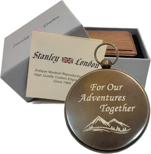 Engraved Anniversary Compass Gifts for Him, Men, Husband, Boyfriend | Personalized Compass Gift with Optional Laser Engraved Wood Box
