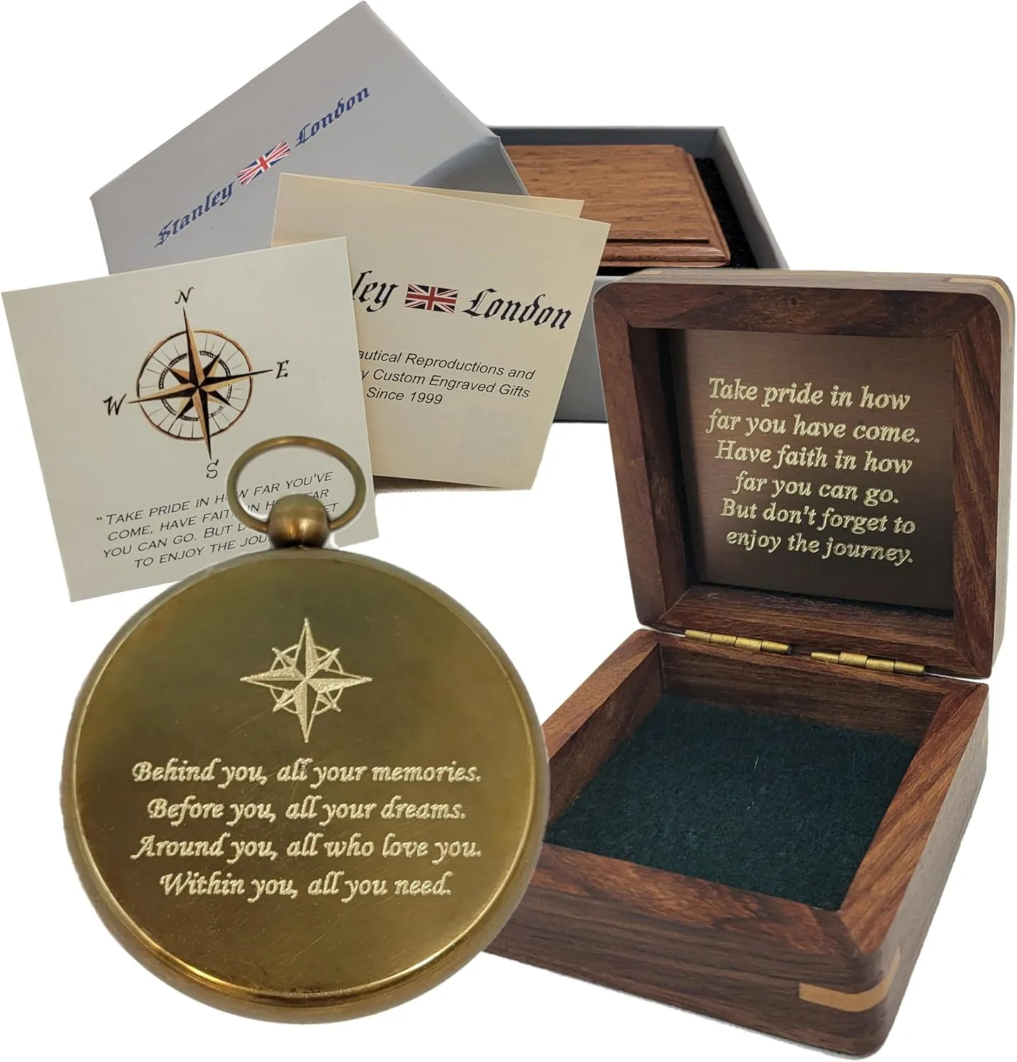 Engraved Compass for Son, Grandson | Personalized Baptism Gifts for Boys | Graduation Gift for Him