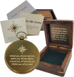 Engraved Compass for Son, Grandson | Personalized Baptism Gifts for Boys | Graduation Gift for Him