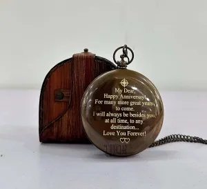Engraved Compass, Gift for Husband,Anniversary,Wedding Gift for Him, Long Distance Boyfriend Gift, Fiance Gift I Miss You Long Distance Relationship Gift for Army Boyfriend Gift