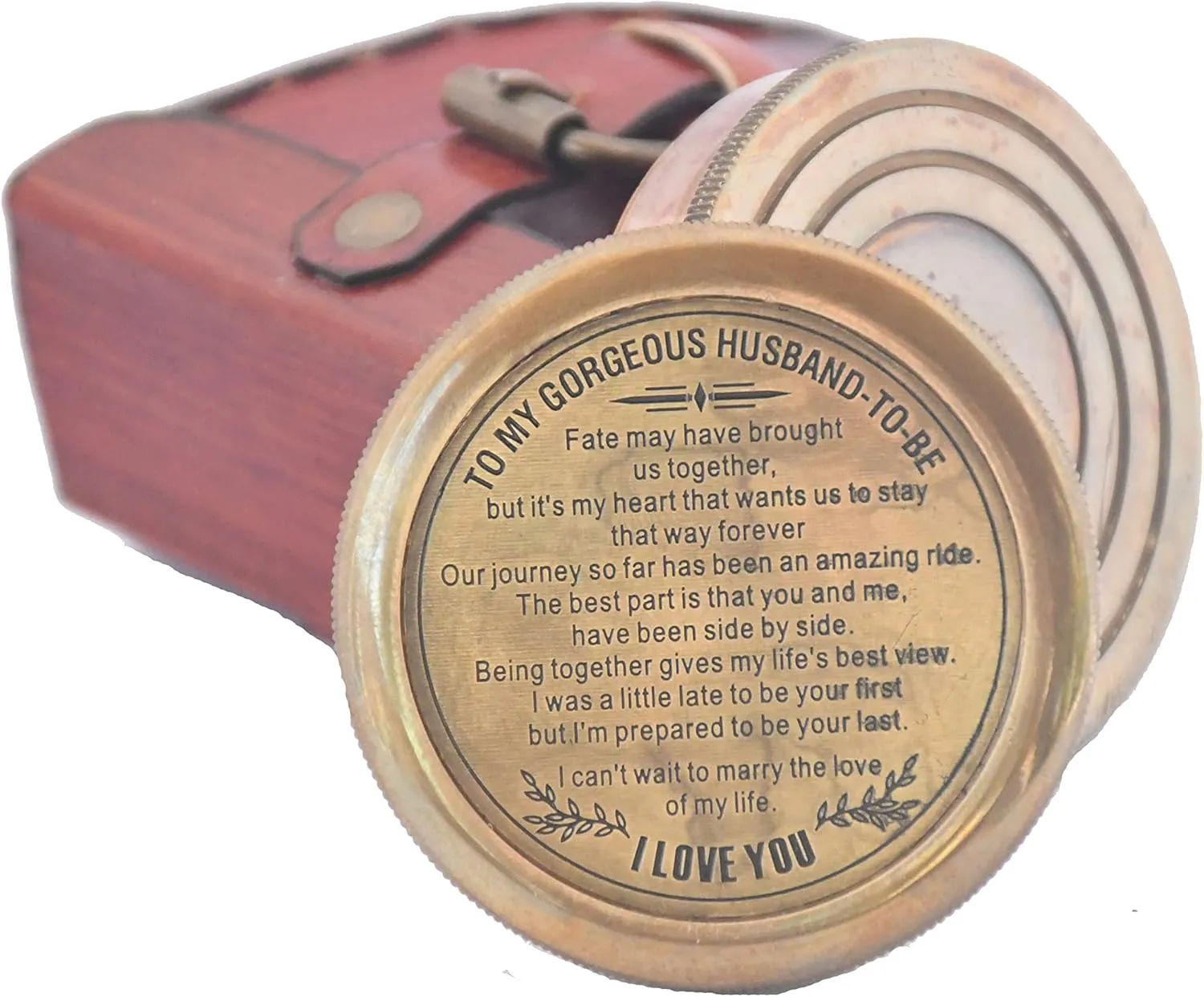 Engraved Compass, to My Husband I Love You, Brass Compass Engraved Gifts for Men, Bronze for Men, Romantic Gifts for Him/Her, Keepsake Gifts for Husband