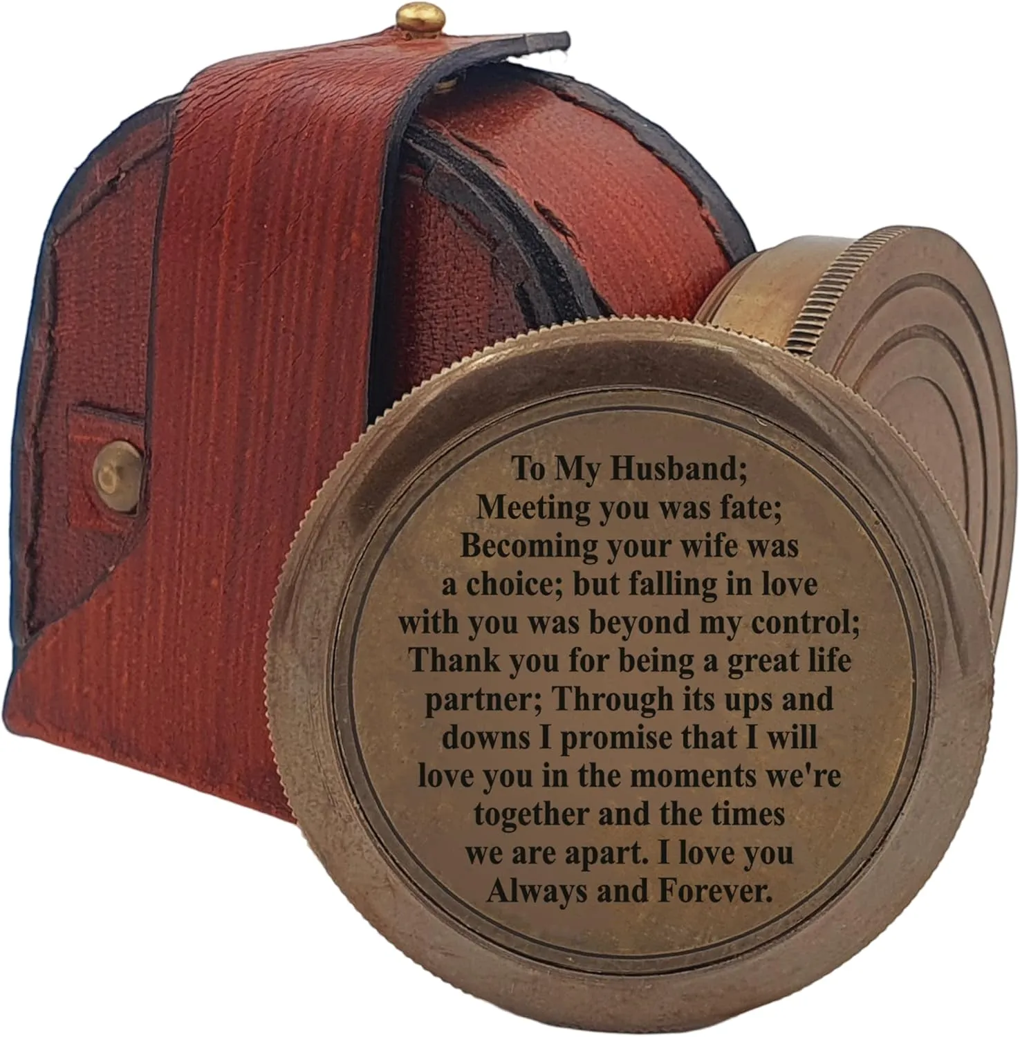 Engraved Compass, to My Husband I Love You, Brass Compass Engraved Gifts for Men, Bronze for Men, Romantic Gifts for Him/Her, Keepsake Gifts for Husband