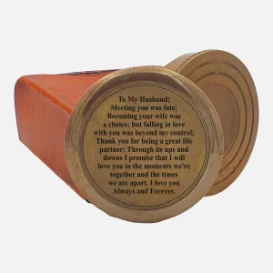 Engraved Compass, to My Husband I Love You, Brass Compass Engraved Gifts for Men, Bronze for Men, Romantic Gifts for Him/Her, Keepsake Gifts for Husband