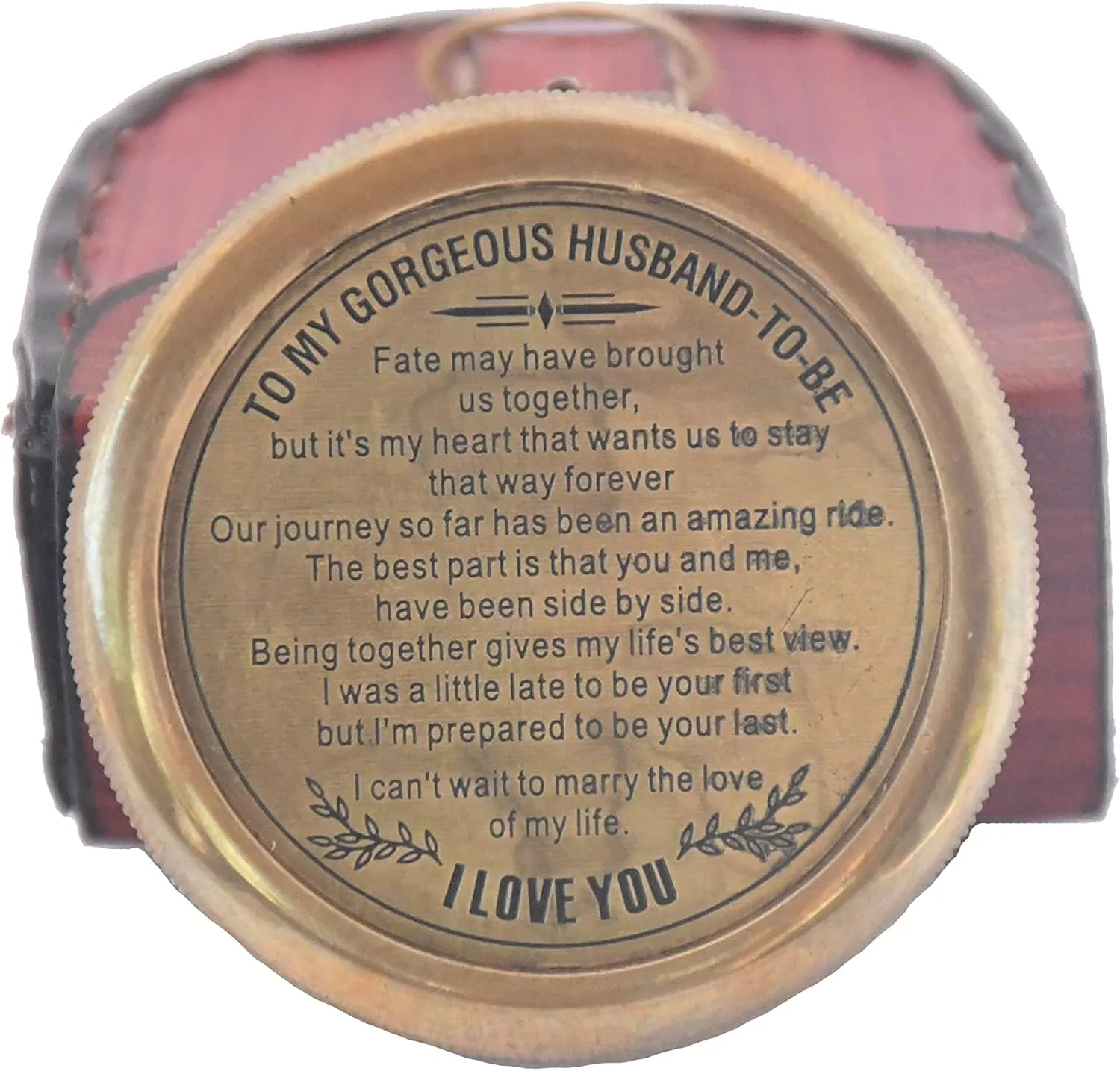 Engraved Compass, to My Husband I Love You, Brass Compass Engraved Gifts for Men, Bronze for Men, Romantic Gifts for Him/Her, Keepsake Gifts for Husband