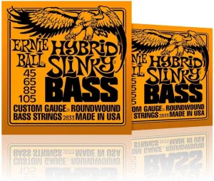 Ernie Ball 2833 Hybrid Slinky Round Wound Bass Strings 2 Pack