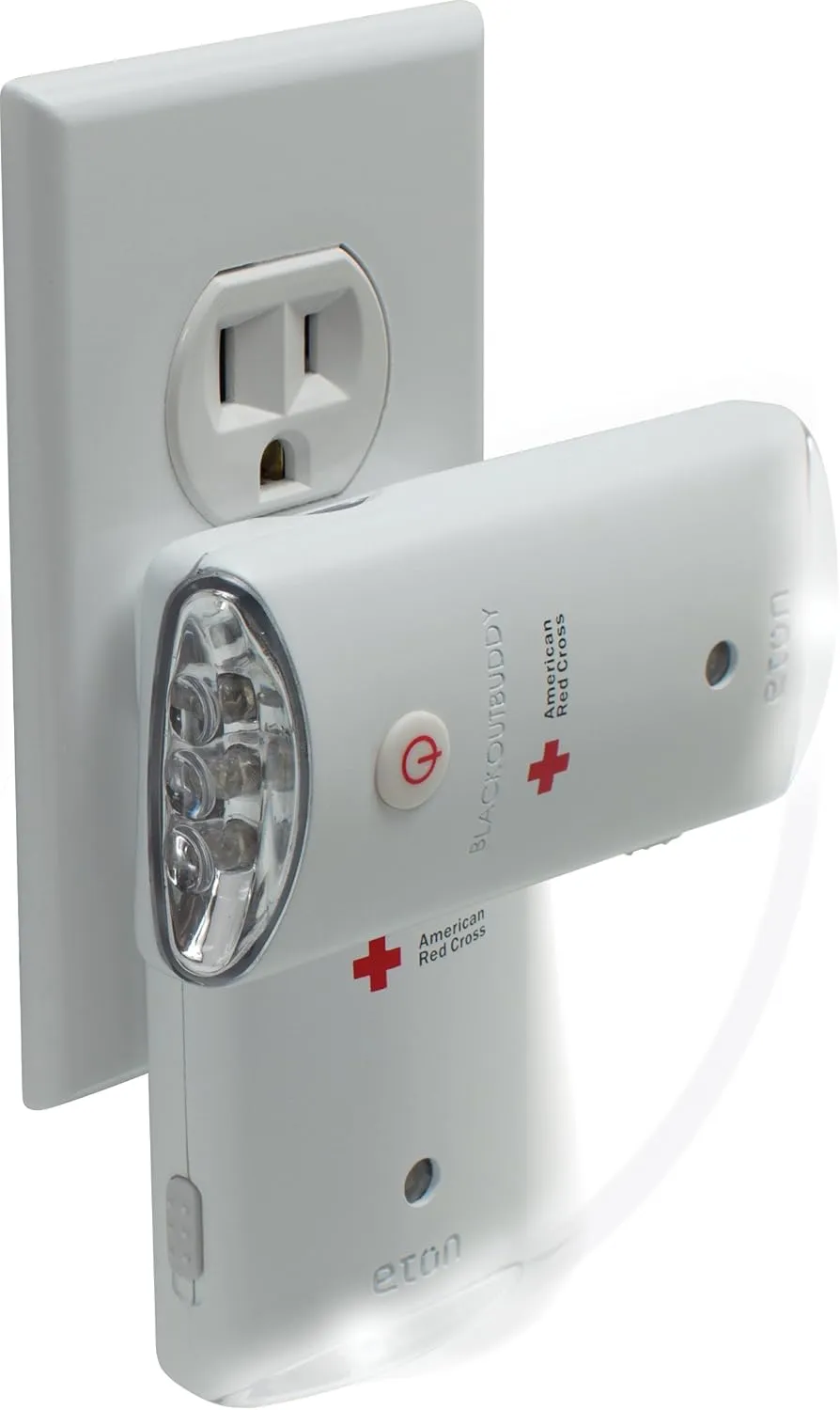Eton - American Red Cross Blackout Buddy Color Motion Activated Emergency LED Flashlight & Nightlight (Pack of 2). & ARCBB201W-SNG Buddy Emergency Flashlight, Blackout Alert & Night Light, Red