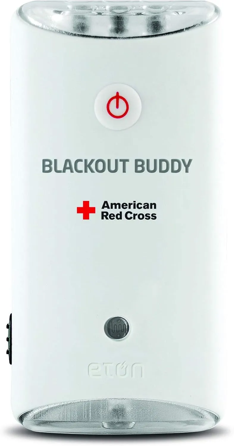 Eton - American Red Cross Blackout Buddy Color Motion Activated Emergency LED Flashlight & Nightlight (Pack of 2). & ARCBB201W-SNG Buddy Emergency Flashlight, Blackout Alert & Night Light, Red