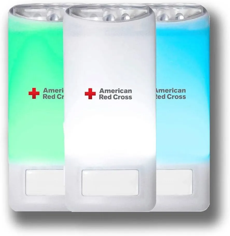 Eton - American Red Cross Blackout Buddy Color Motion Activated Emergency LED Flashlight & Nightlight (Pack of 2). & ARCBB201W-SNG Buddy Emergency Flashlight, Blackout Alert & Night Light, Red