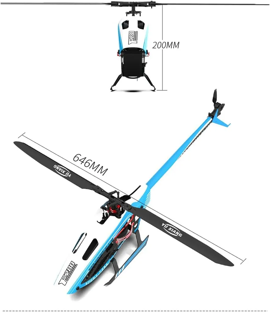 F280 RC Helicopter for Adults Beginners, 2.4G 6CH Brushless Direct Drive 3D/6G Stunt Helicopter Model