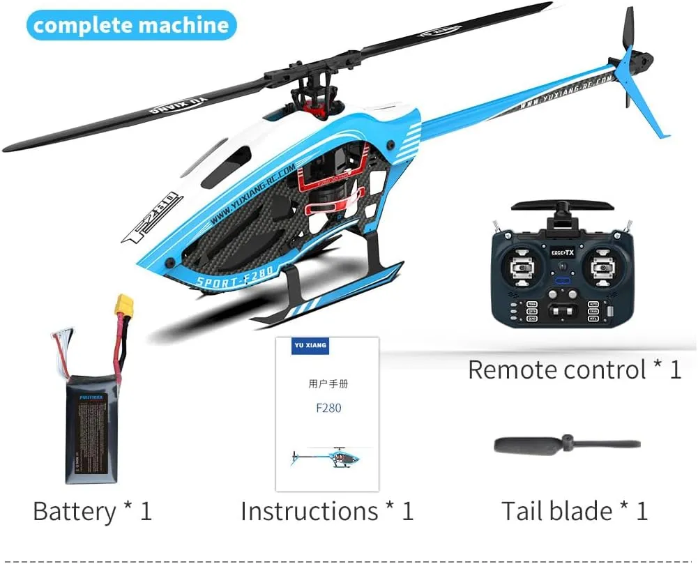 F280 RC Helicopter for Adults Beginners, 2.4G 6CH Brushless Direct Drive 3D/6G Stunt Helicopter Model