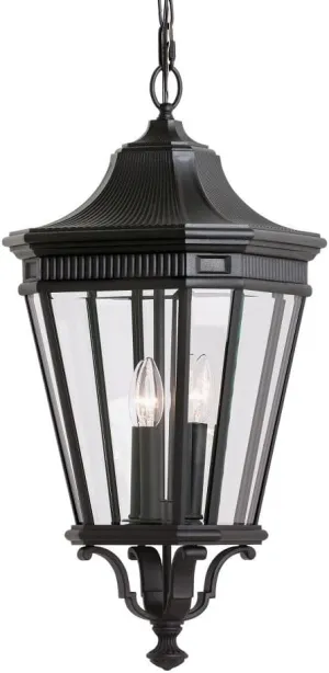 Feiss Lighting-Cotswold Lane-Pendant 3 Light in Traditional Style-12 Inch Wide by 26.5 Inch High-Black Finish