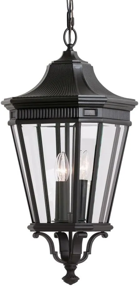 Feiss Lighting-Cotswold Lane-Pendant 3 Light in Traditional Style-12 Inch Wide by 26.5 Inch High-Black Finish