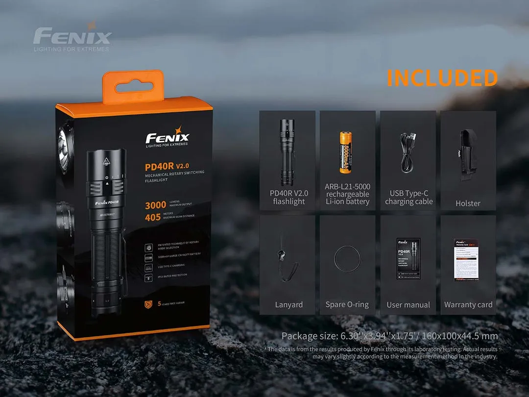 Fenix PD40R V2.0 LED Flashlight   FREE E01 V2.0 Flashlight