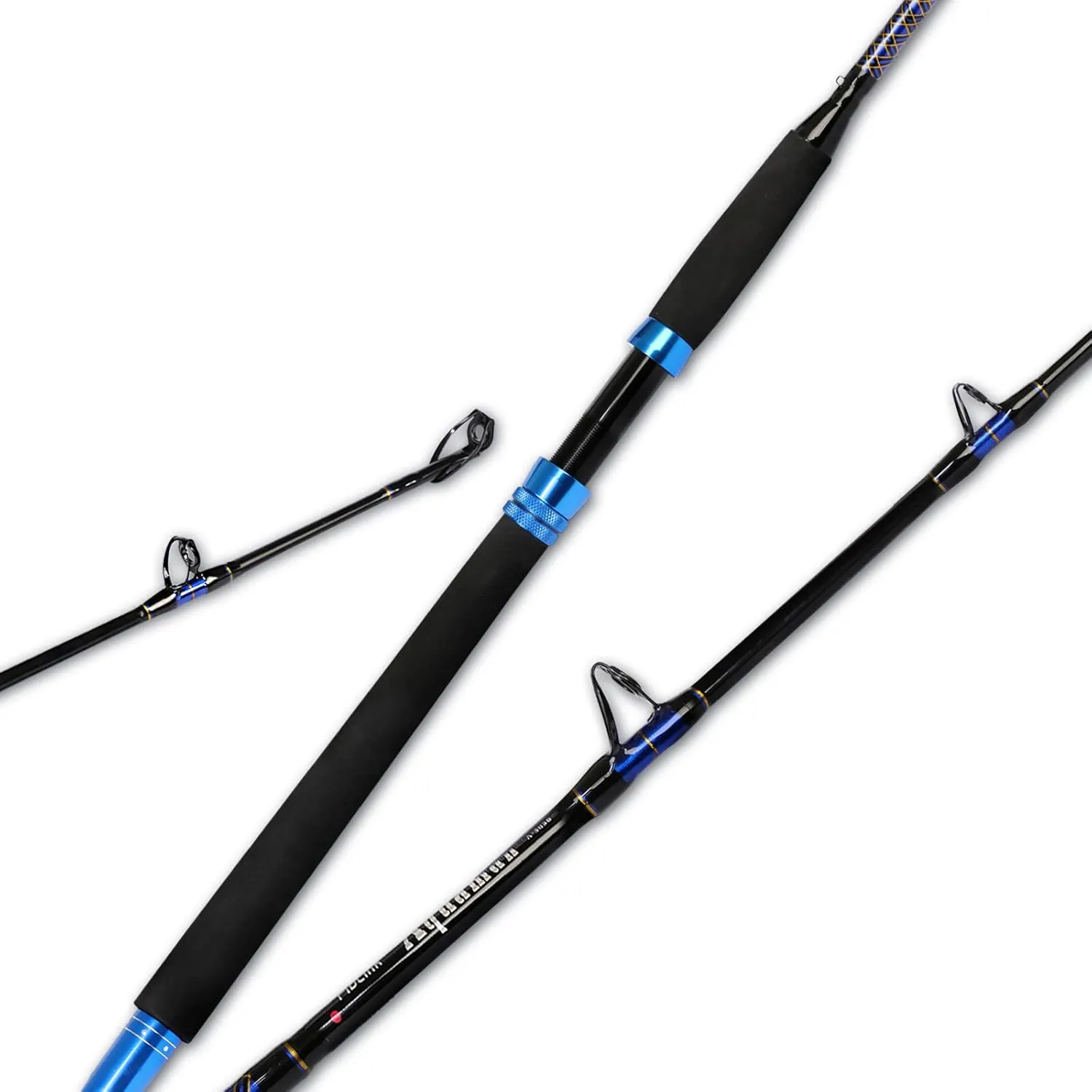 Fiblink 1-Piece Conventional Boat Rod Saltwater Offshore Graphite Spinning Fishing Rod(6 Feet, 30-50 lb/50-80 lb/80-120 lb)