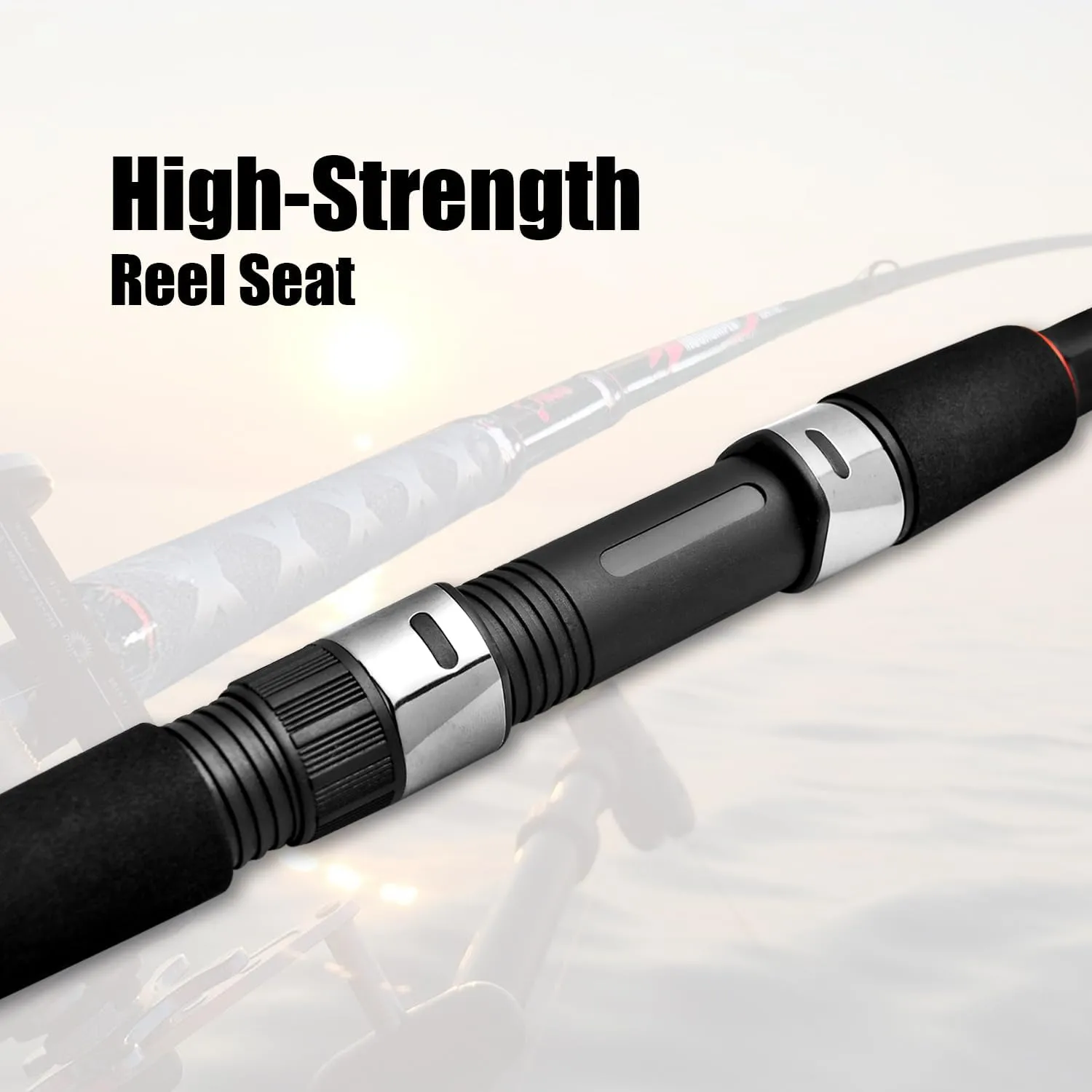 Fiblink Surf Casting Fishing Rod 2-Piece Graphite Travel Baitcasting Fishing Rod