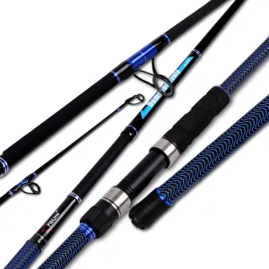 Fiblink Surf Fishing Rod Carbon Surf Spinning Rod Portable Travel Saltwater Beach Blue Surf Rod with SuperPolymer Handle 8'6"/10'/12'/15'