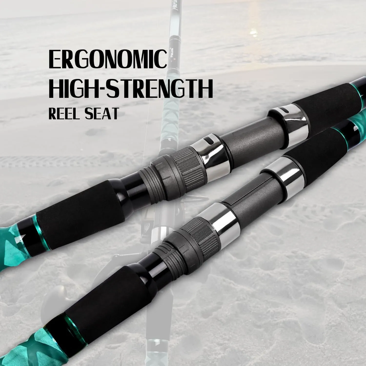 Fiblink Surf Fishing Rod Portable Travel Surf Spinning Rod 2 Piece/3 Piece/4 Piece Carbon Fiber Saltwater Fishing Rod 9'/10'/12'/13'/15'