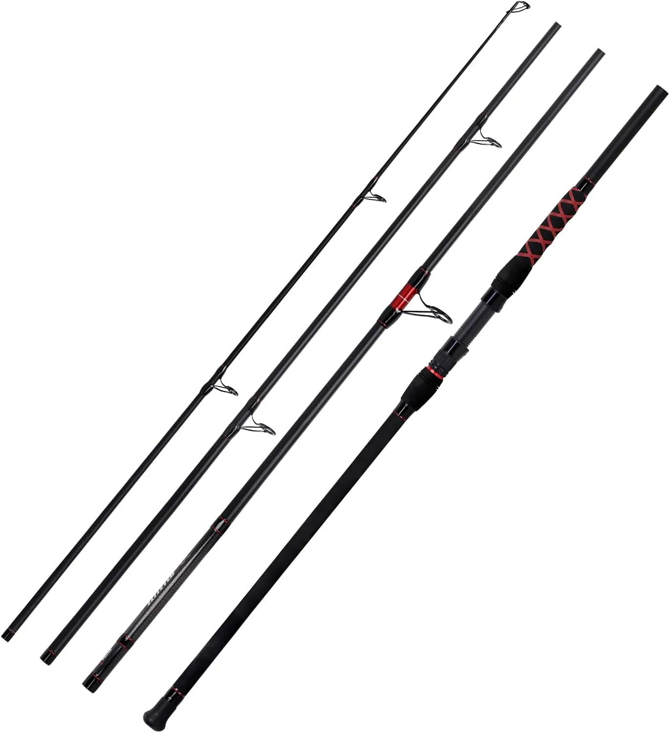Fiblink Surf Spinning Fishing Rod 2-Piece/3-Piece/4-Piece Carbon Fiber Travel Fishing Rod (10-Feet & 12-Feet)