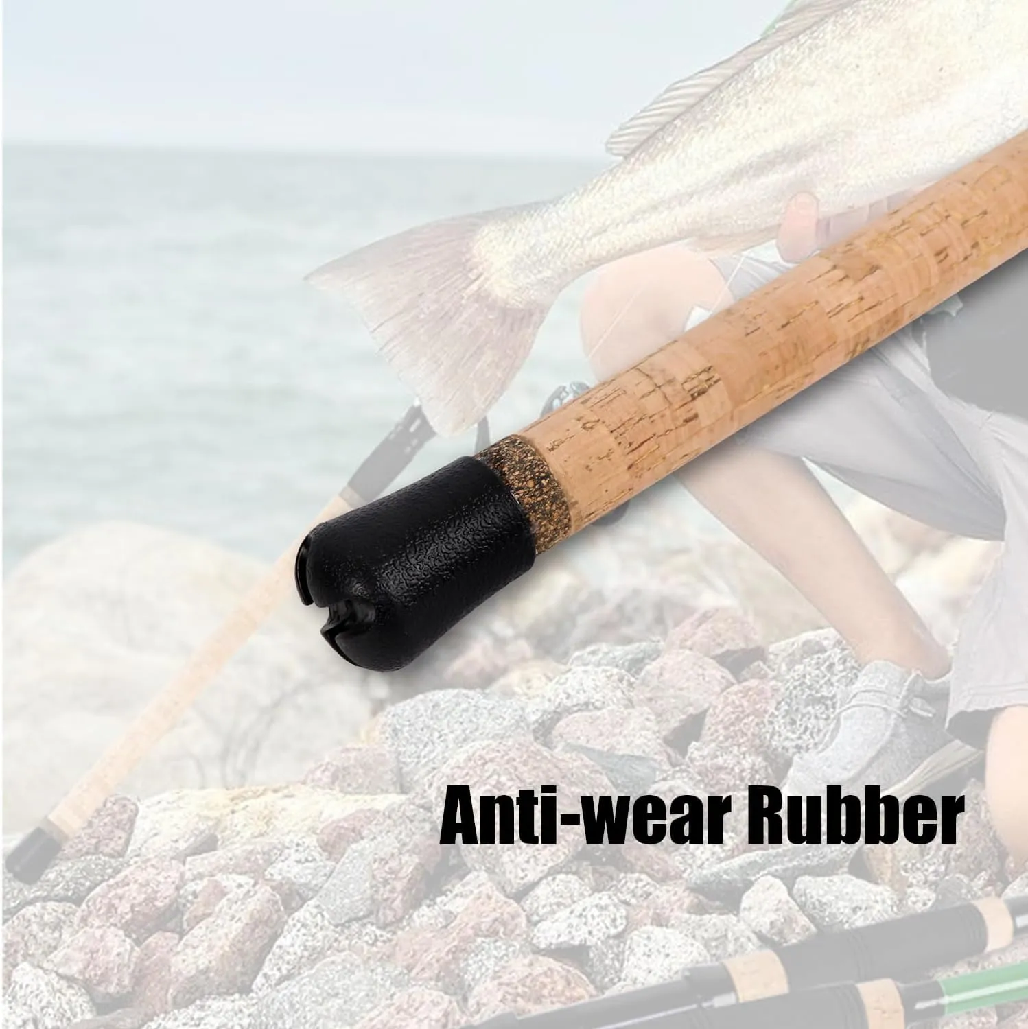Fiblink Surf Spinning Fishing Rod 2-Piece/3-Piece/4-Piece Carbon Fiber Travel Fishing Rod with Cork Handles (10-Feet & 12-Feet & 15-Feet)