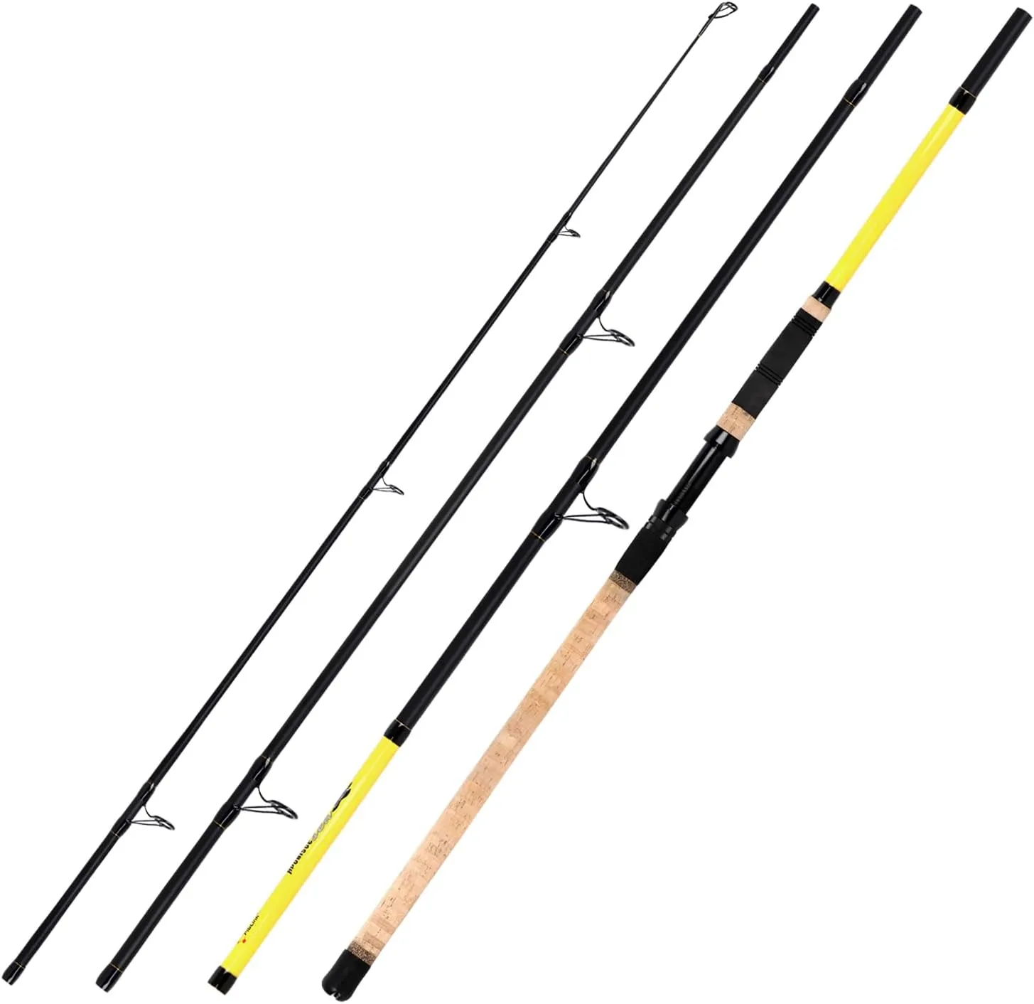 Fiblink Surf Spinning Fishing Rod 2-Piece/3-Piece/4-Piece Carbon Fiber Travel Fishing Rod with Cork Handles (10-Feet & 12-Feet & 15-Feet)