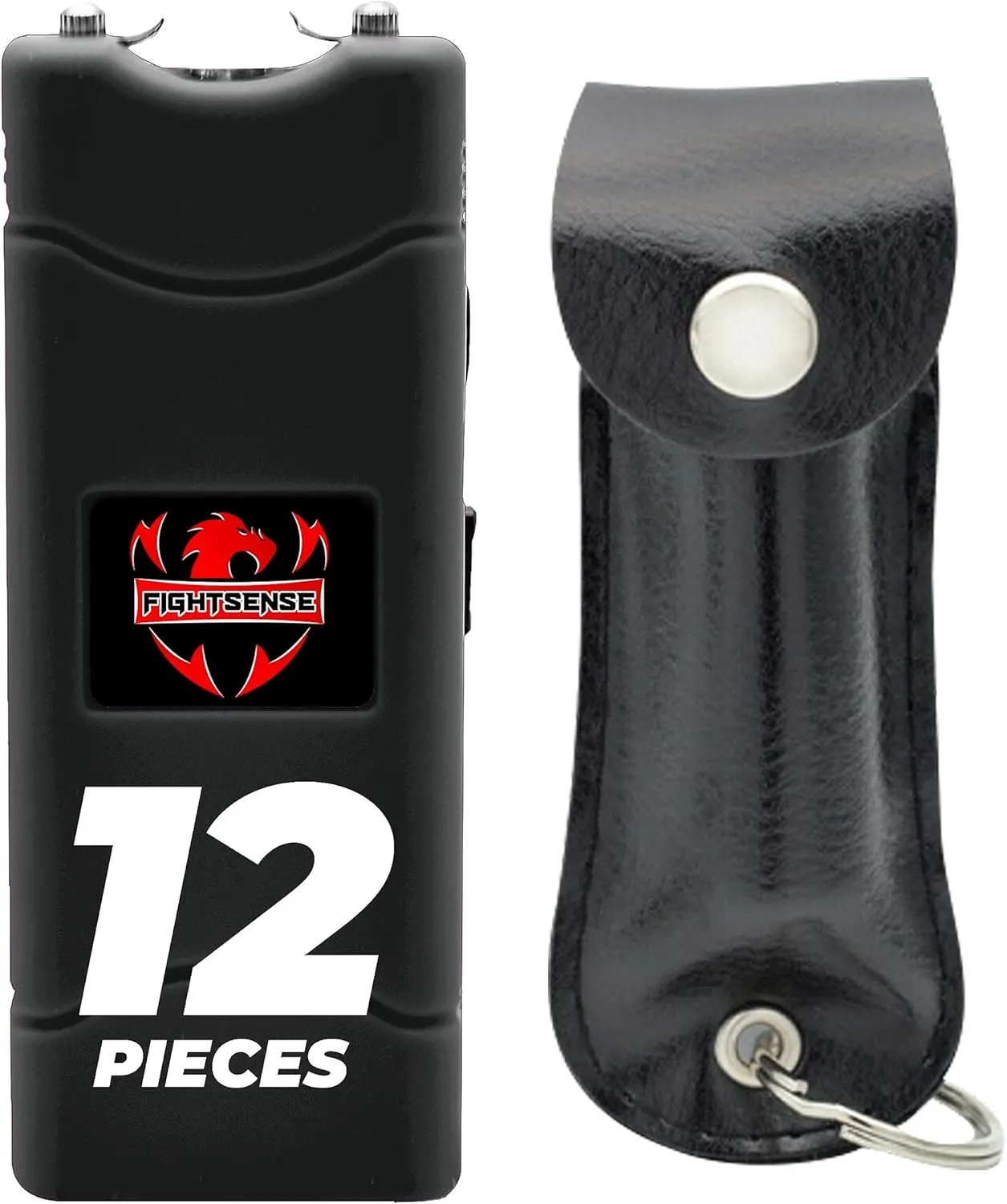 FIGHTSENSE (12Pc) Mini Stun Gun Flashlight Combo Pack Stun Gun Wholesale, Pepper Spray Wholesale, Rechargeable Battery Stun Gun Bulk for Women Self Defense…