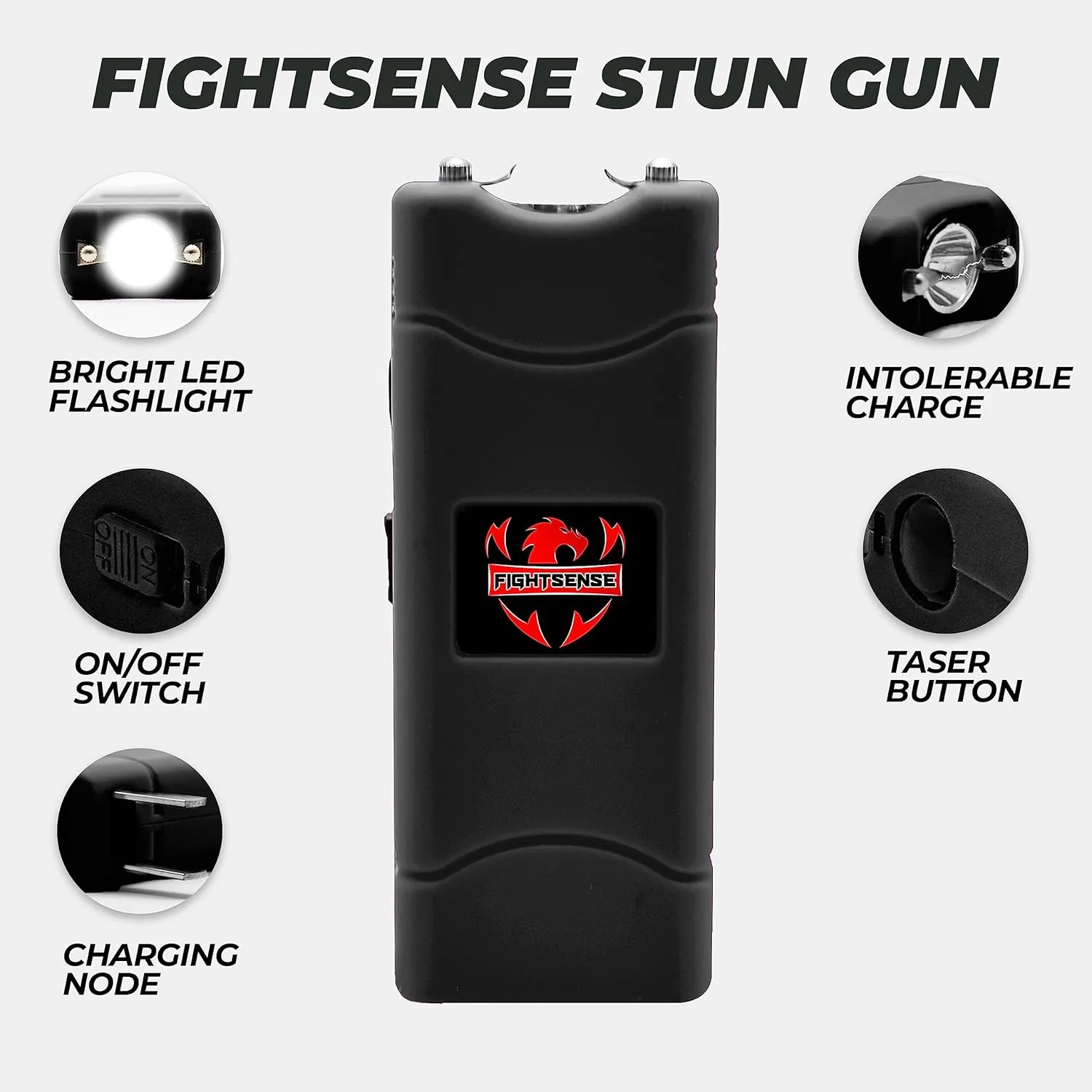 FIGHTSENSE (12Pc) Mini Stun Gun Flashlight Combo Pack Stun Gun Wholesale, Pepper Spray Wholesale, Rechargeable Battery Stun Gun Bulk for Women Self Defense…
